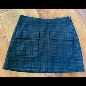 Urban Outfitters BDG Navy/Green Plaid Miniskirt